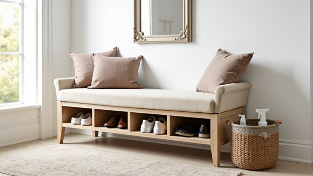 How To Create A Foyer In An Open Living Room 8 functional storage bench design