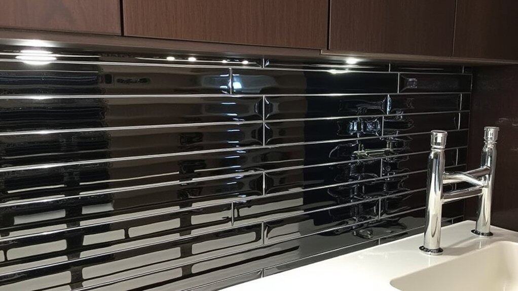 glossy black kitchen elegance