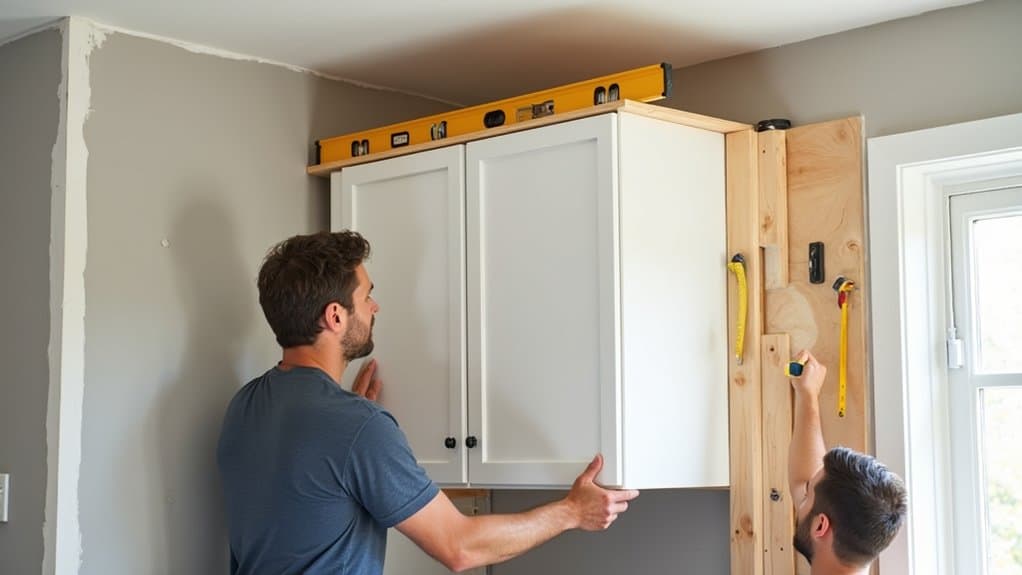 hang kitchen cabinet precisely