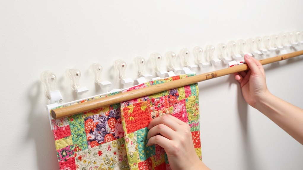 hang quilt using command strips