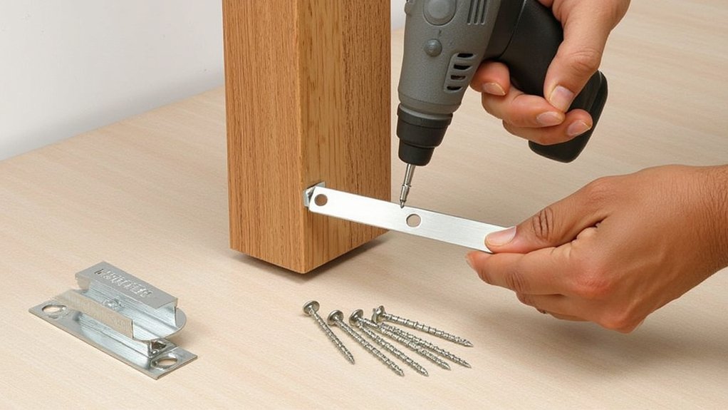 install corner support brackets