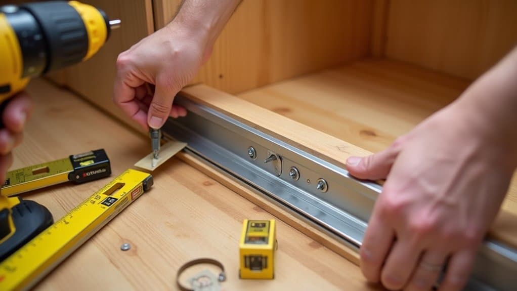 install drawer slides accurately