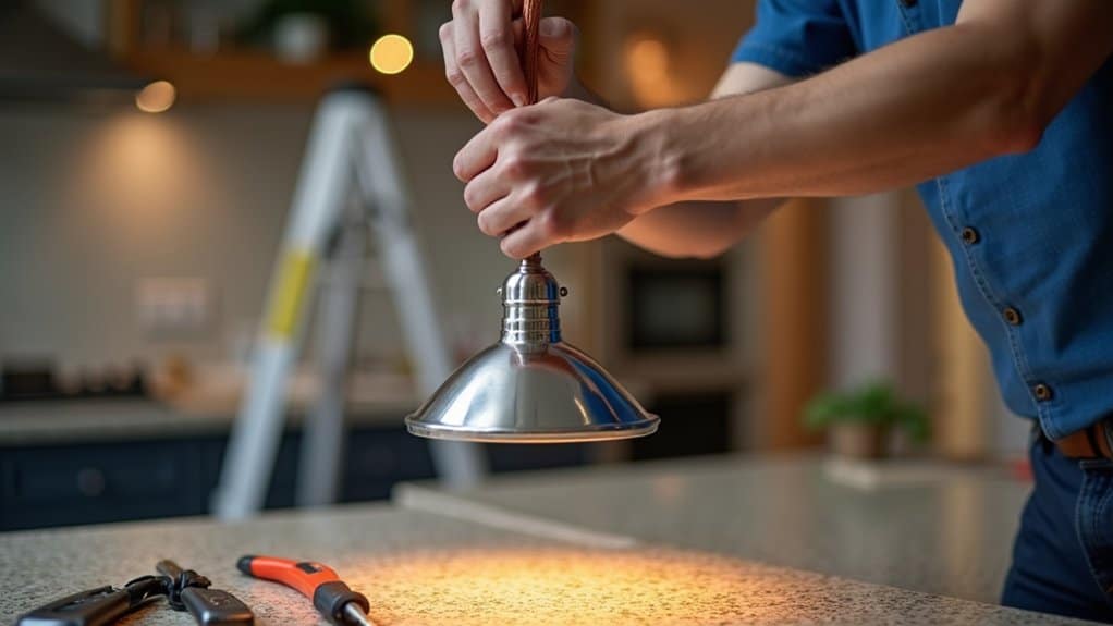 install kitchen island lighting
