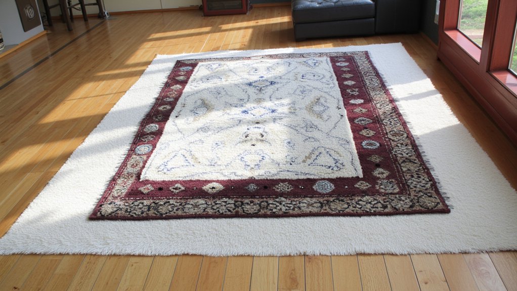 layered rugs for warmth