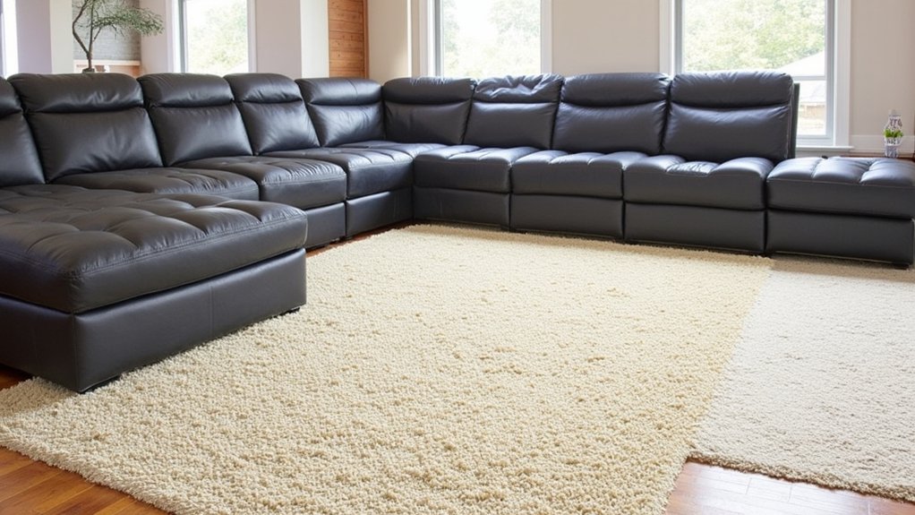 light rugs enhance contrast