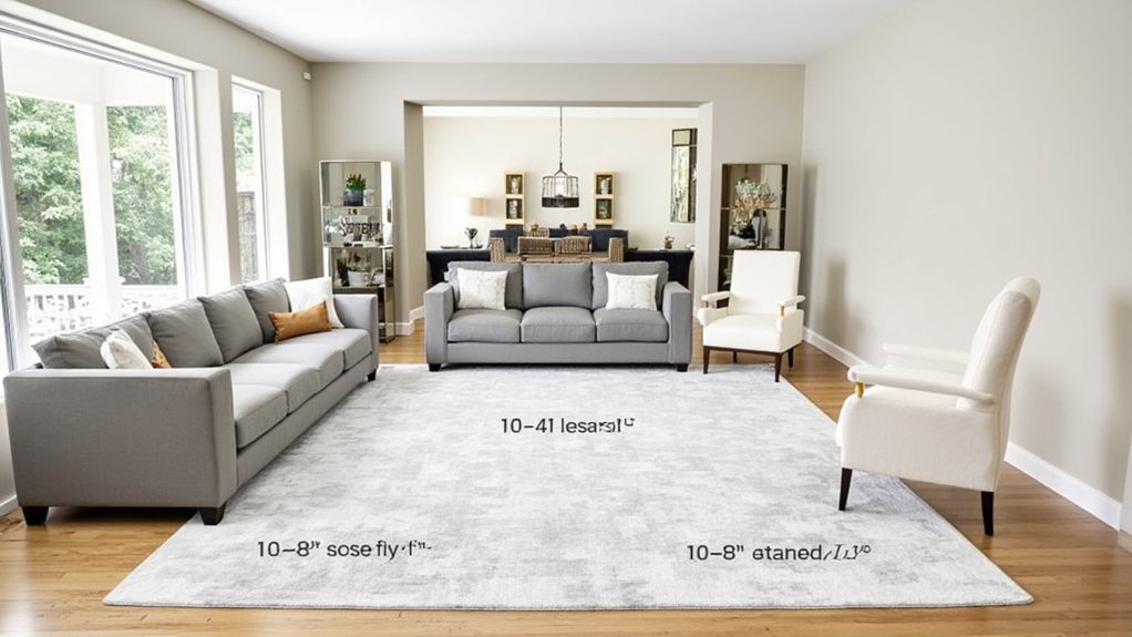 living room rug size