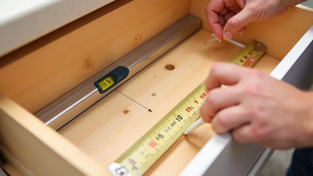 mark drawer slide placement