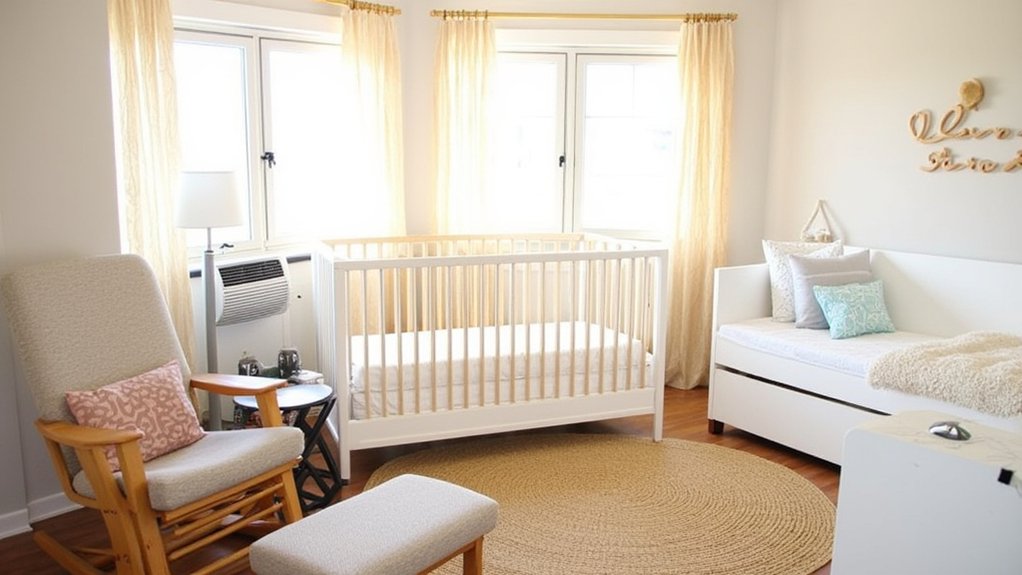 nursery bed and seating arrangements