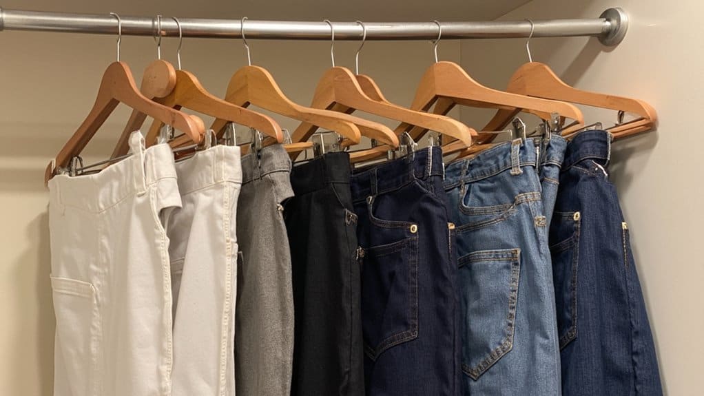organize pants in closet