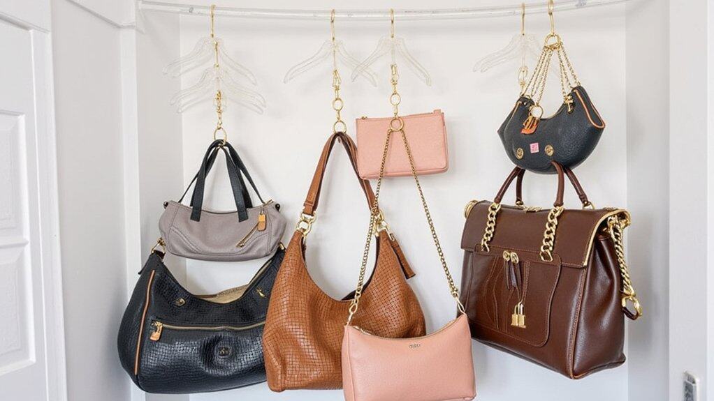 organize purses in closet