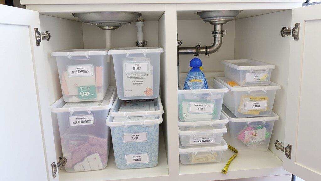 organize under sink storage efficiently