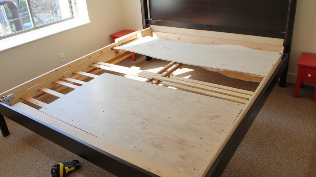 plywood over bed slats