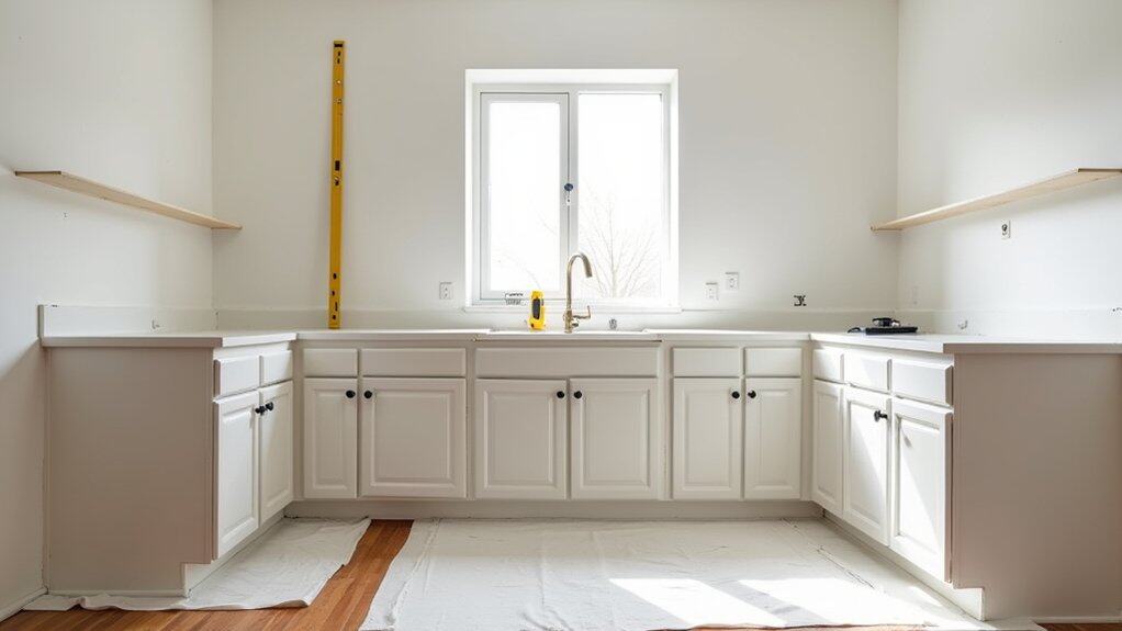 prepare kitchen for cabinets