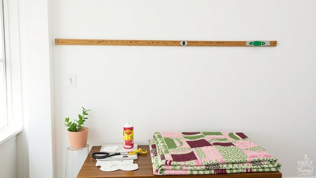 prepare wall and quilt