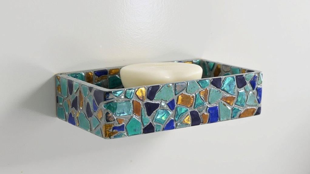 10 Stylish Soap & Dispenser Designs That Add Character to a Guest Bathroom 7 quirky mosaic soap holder