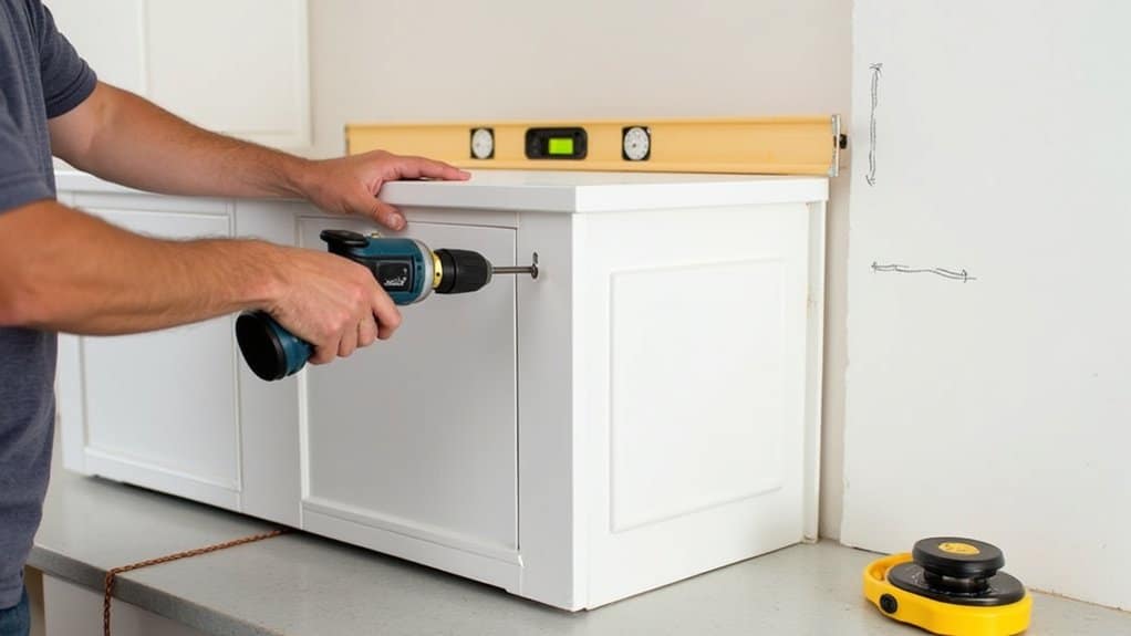 secure cabinet to studs