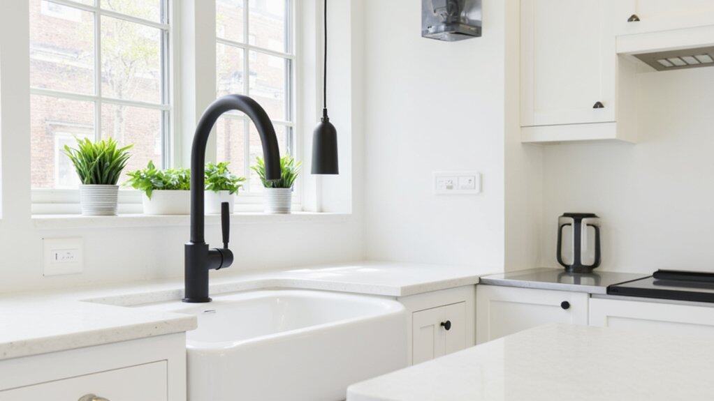 sleek black kitchen accents