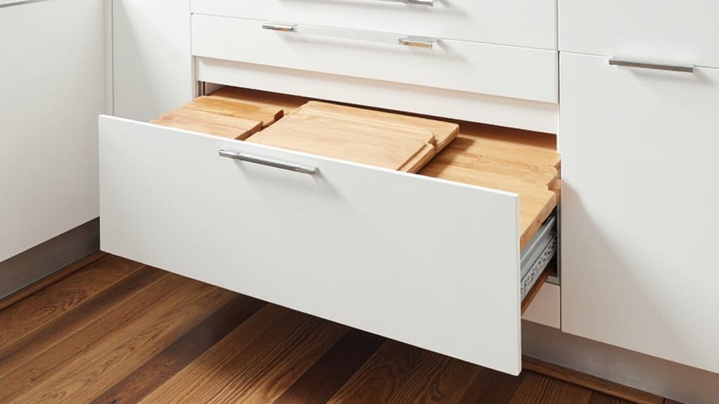 space saving cutting board storage