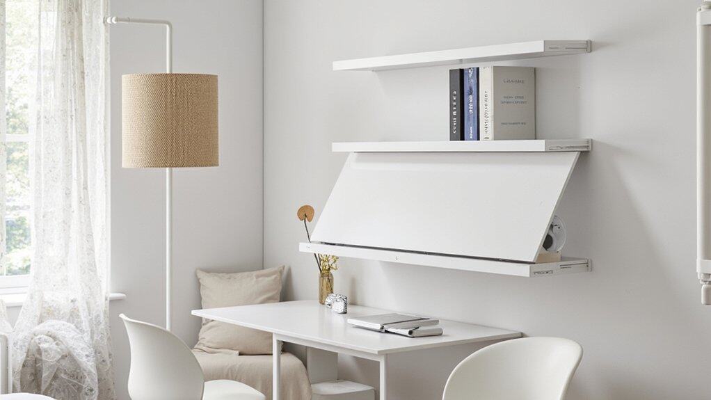 space saving foldable wall desk