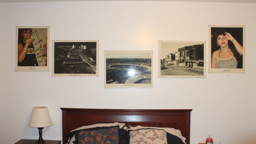 staggered poster height arrangement