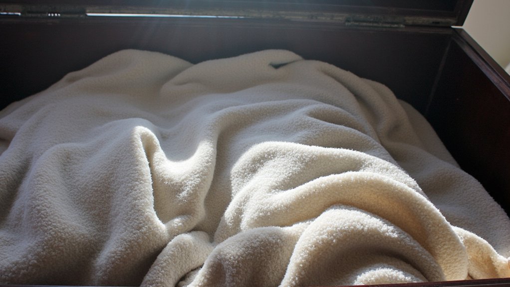 stored blankets develop odors