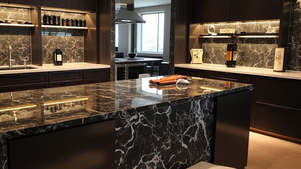 stunning black marble countertops