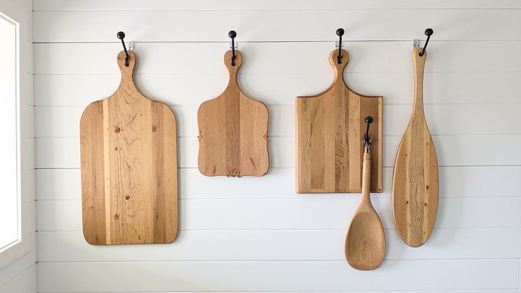 stylish kitchen cutting board display
