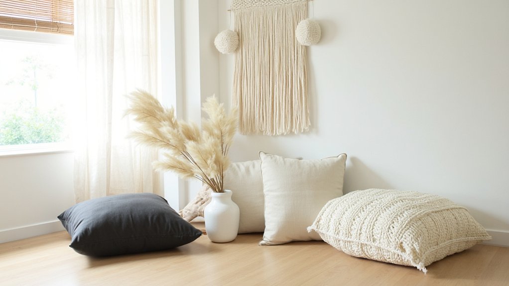 stylish layered floor cushions