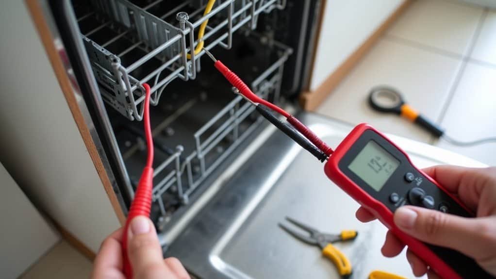 test dishwasher electrical connection