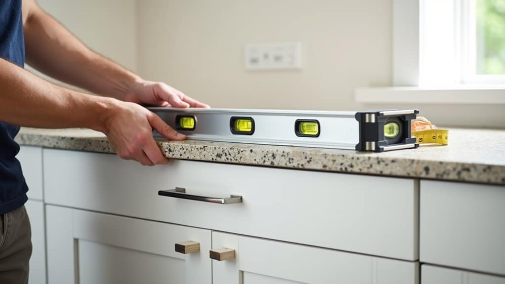 verify cabinet levelness carefully