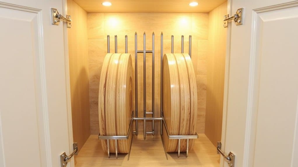 vertical cutting board organizer