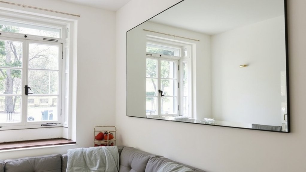vertical mirrors create spaciousness