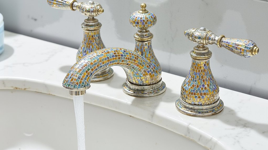 vibrant mosaic faucet designs