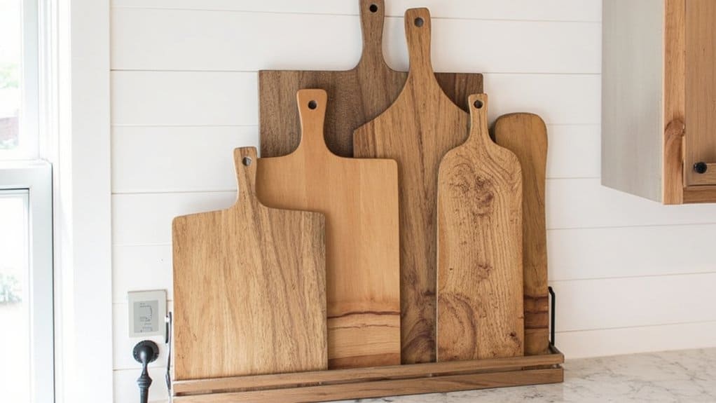 wall mounted cutting board storage