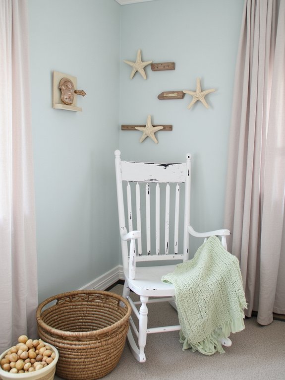 coastal distressed rocking chair