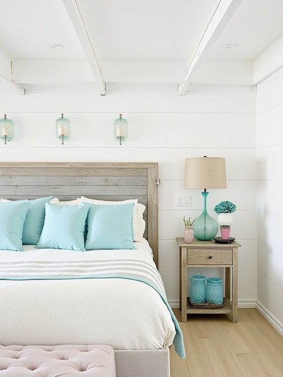 coastal inspired beach glass lighting