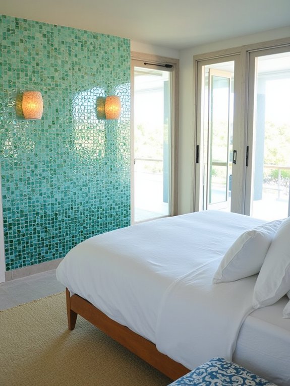 elegant aqua glass mosaic