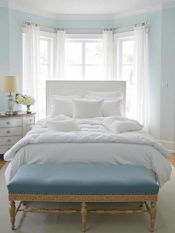 15 Light Blue Bedroom Ideas for a Fresh and Airy Look 9 elegant light blue benches