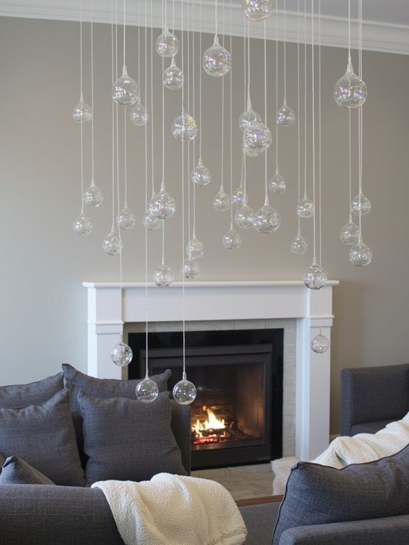 15 Modern Christmas Decor Ideas for A Cozy Holiday Home 9 enchanting floating crystal ornaments
