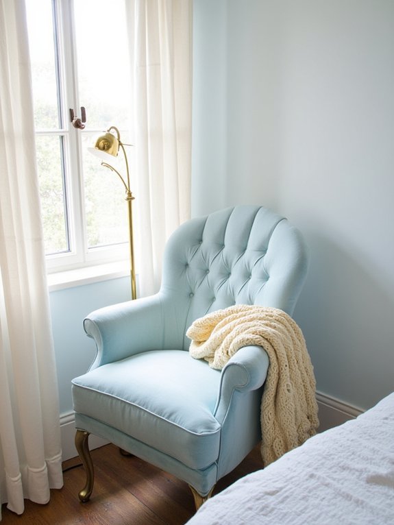 15 Light Blue Bedroom Ideas for a Fresh and Airy Look 7 vintage blue reading nook